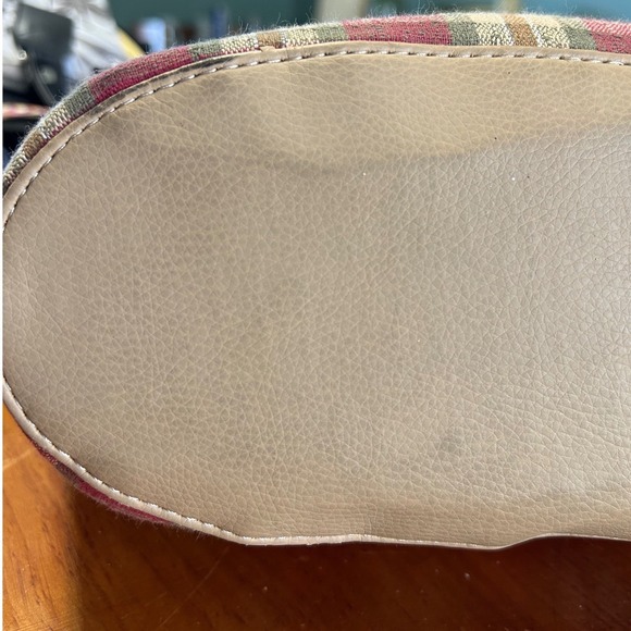 Longaberger Plaid Tote Bag Red Tan Shoulder Purse Zip Top Cottage Fall Handbag - Picture 5 of 8